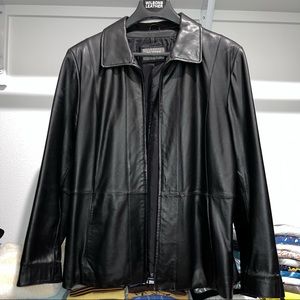 Wilsons Leather Vintage Real Leather Jacket Collared Unisex